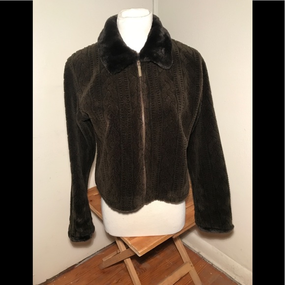 BC Clothing Co. Crop Fleece Zip Up Sweater Jacket-Size MP - Picture 1 of 10